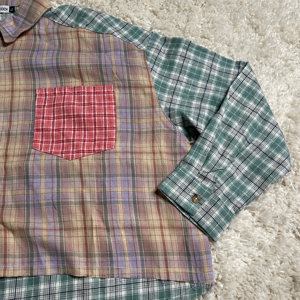 Steve Madden Plaid Button Down Size Large - image 2